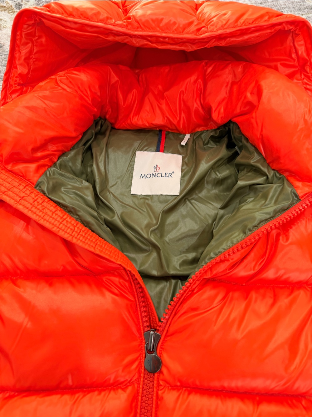 Moncler Maya Orange Puffer Jacket - Picture 6 of 14